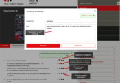 Funktionen der Erschließungsumgebung 4: Transkript Ansicht mit Bearbeitungsoptionen